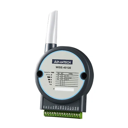 Module I/O không dây Advantech WISE-4012E vỏ trắng đứng, có cầu đấu vít và cổng micro-USB