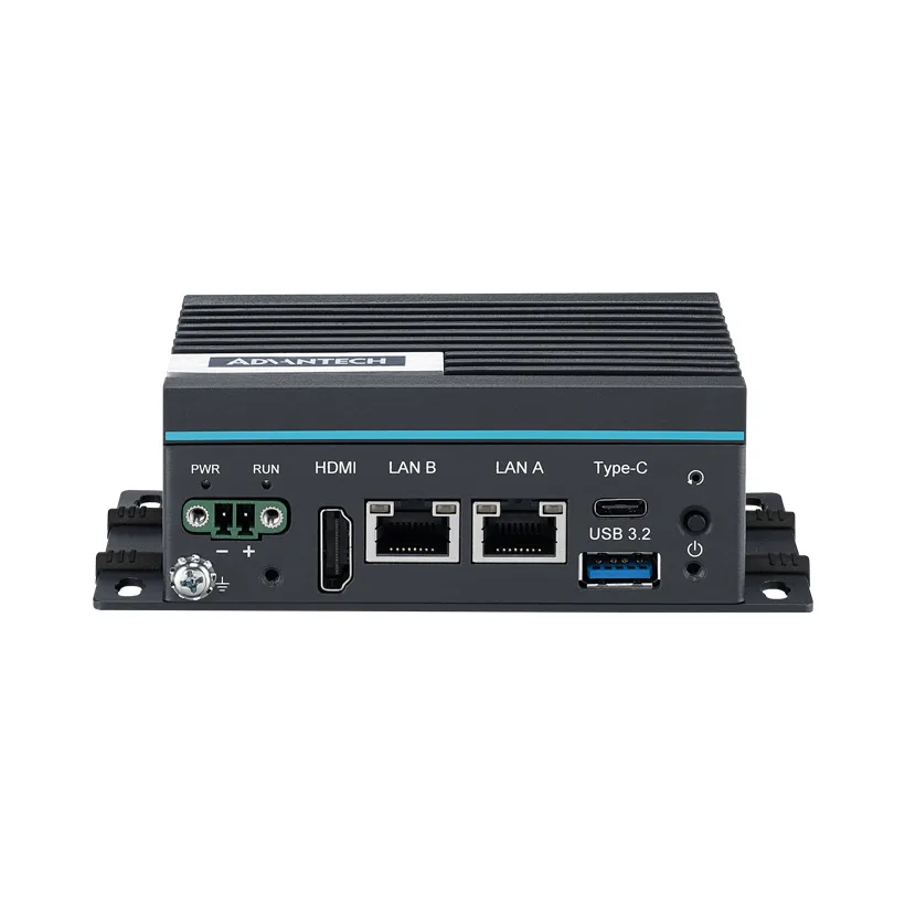 Máy tính gateway Advantech UNO-2271G V3 cỡ bàn tay, mặt trước có HDMI, 2 LAN, cổng Type C và USB 3.2