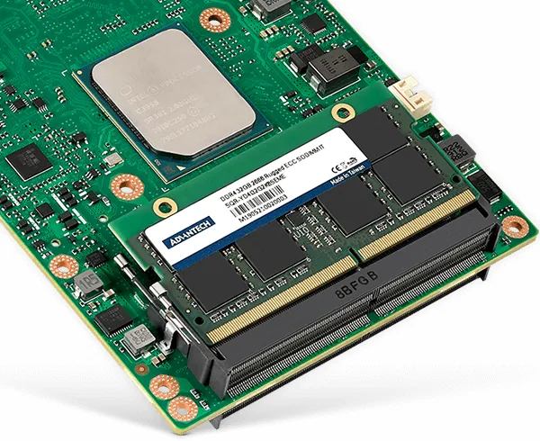 Thanh RAM SQRAM Advantech SO-DIMM DDR4 lắp trên bo mạch nhúng, nhãn Advantech in trên chip