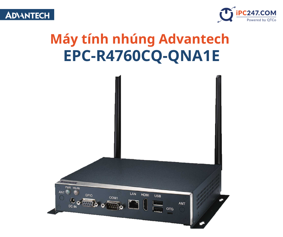 <strong>Máy tính nhúng Advantech EPC-R4760CQ-QNA1E</strong> 3 EPC-R4760CQ-QNA1E sử dụng bộ vi xử lý Qualcomm ARM® Cortex®-A53 APQ8016 hỗ trợ hiển thị full HD và nâng cấp giải pháp không dây trên bo mạch - Wi-Fi, BT và GPS. RSB-4760 cũng có các khe cắm mini PCIe, M.2 và thẻ SIM để mở rộng khả năng mở rộng
